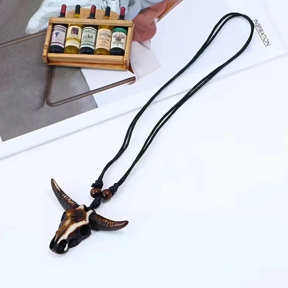 Vintage Style Ox Bullhead Pendant Necklace‎